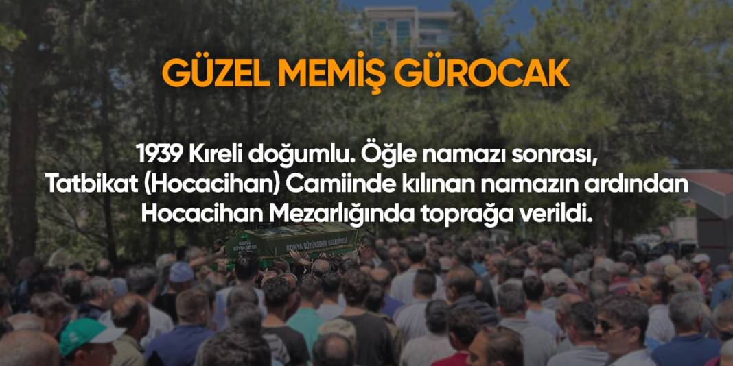 Konya'da bugün vefat edenler | 19 Eylül 2024 9